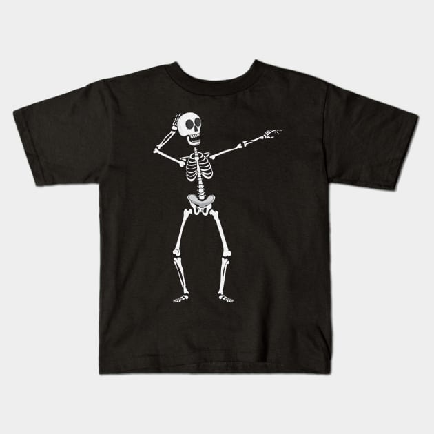 Sprinkler Dance Skeleton Kids T-Shirt by DANPUBLIC